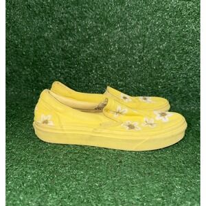 Vans Classic Slip On Womens Size 5 Sunflower Floral Skate Shoes Sneakers Custom*